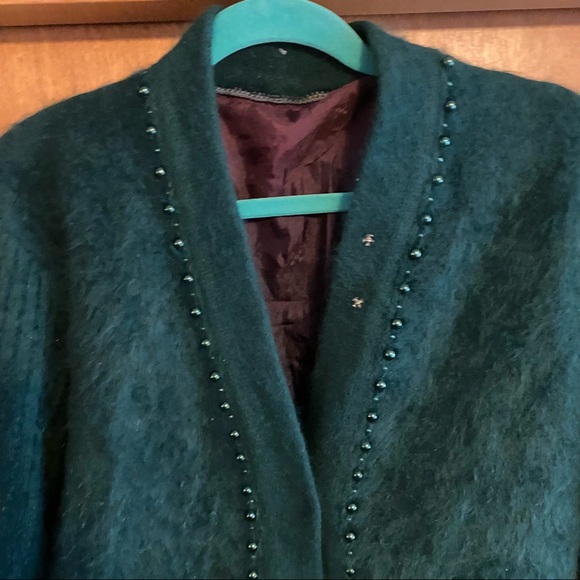Vintage Angora Kelly Green Sweater, Size Large - Picture 2 of 6